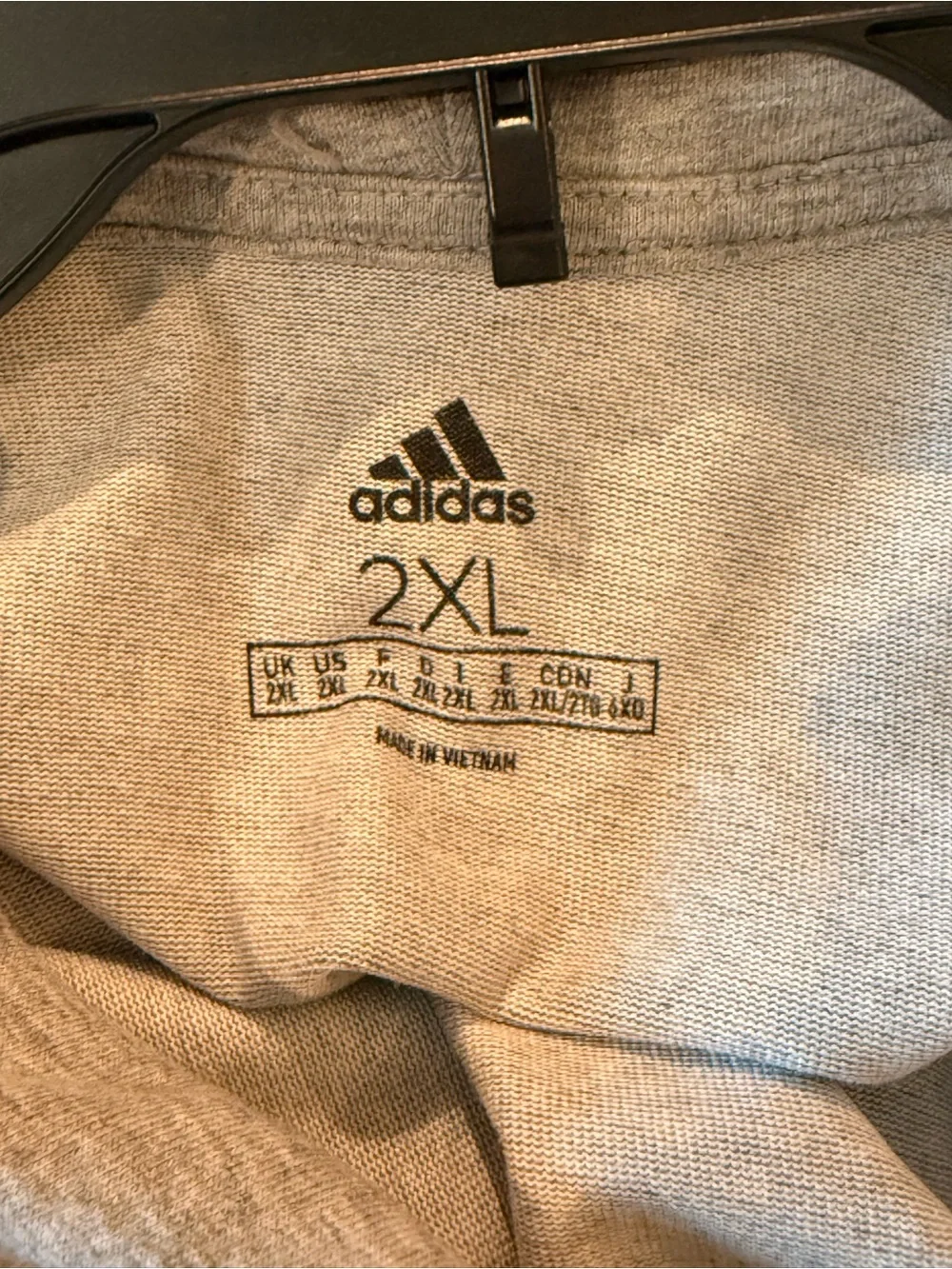 adidas 2XL Light Gray/Black Logo Pullover Hoodie